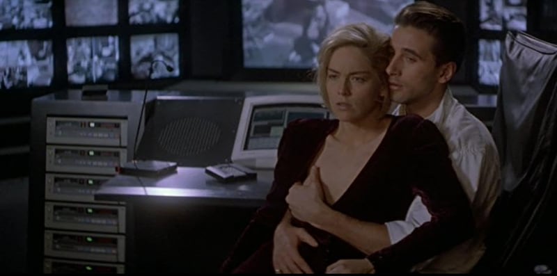 Sharon Stone and Billy Baldwin in "Sliver."