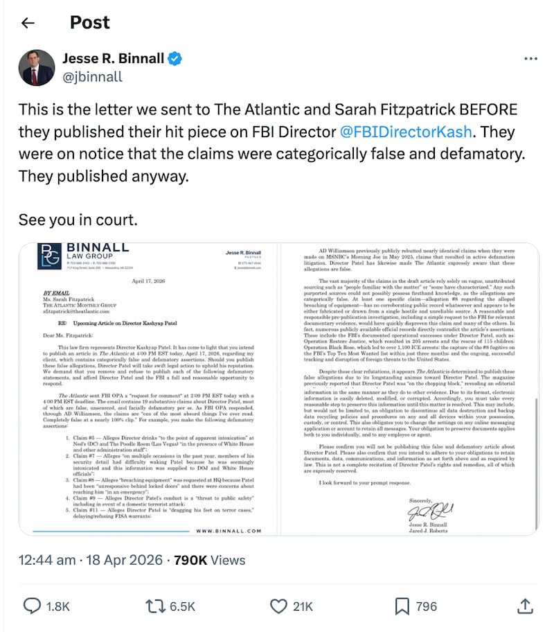 Jesse Binnall is known for representing MAGA figures.