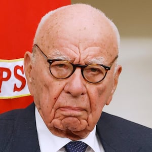 WASHINGTON, DC - FEBRUARY 03:  Former Executive Chairman of Fox Corp Rupert Murdoch and Oracle co-founder, CTO and Executive Chairman Larry Ellison listen as U.S. President Donald Trump speaks to reporters in the Oval Office of the White House on February 03, 2025 in Washington, DC. After signing a series of executive orders and proclamations, Trump spoke to reporters about a range of topics including recent negotiations with Mexico on tariffs. (Photo by Anna Moneymaker/Getty Images)
