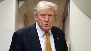 President Donald Trump speaks with the media aboard Air Force One shortly after departure from Mildenhall Air Force Base in the United Kingdom, after he switched from the old VC-25A Air Force One to the newer VC-25B Bridge Air Force One, enroute to Washington, on July 8, 2026. Trump is returning from the NATO Summit in Turkey.
