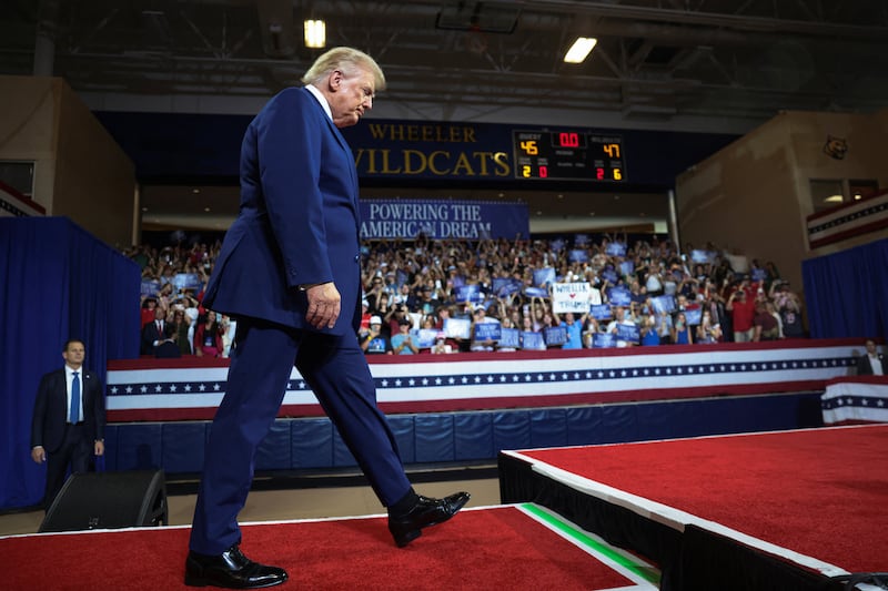 U.S. President Donald Trump arrives to deliver remarks on the "Trump Accounts" tax-advantaged investment program at Wheeler High School in Marietta, Georgia, U.S., July 22, 2026.