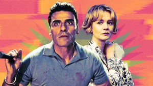 A photo illustration of Oscar Isaac as Josh Martin, Carey Mulligan as Lindsay Crane-Martin in Beef.