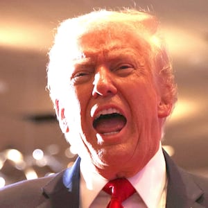 President Donald Trump departs from the stage after delivering remarks during an event at Mount Airy Casino Resort on December 9, 2025 in Mount Pocono, Pennsylvania.
