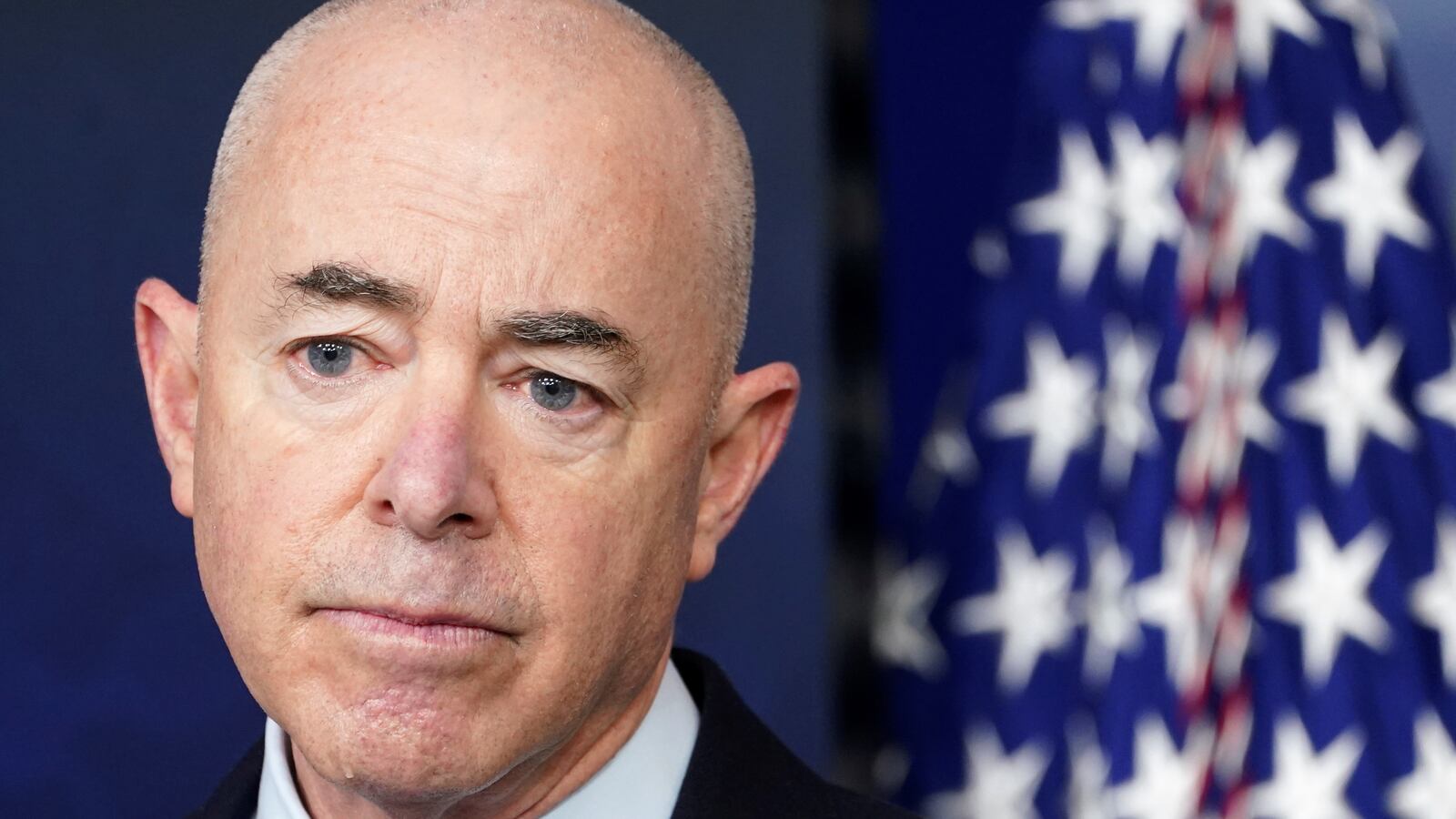 Department of Homeland Security Secretary Alejandro Mayorkas holds a press briefing.