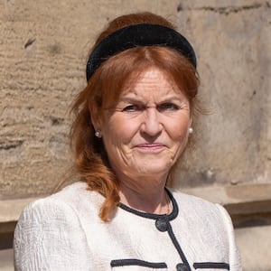 Sarah Ferguson, Duchess of York, attends the traditional Easter Sunday Mattins Service at St George's Chapel on April 20, 2025, in Windsor, England.