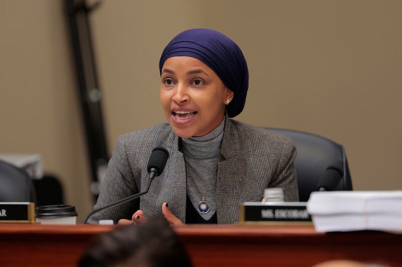 Rep. Ilhan Omar speaks during a mark up meeting with the House Budget Committee on Capitol Hill on May 16, 2025 in Washington, DC.