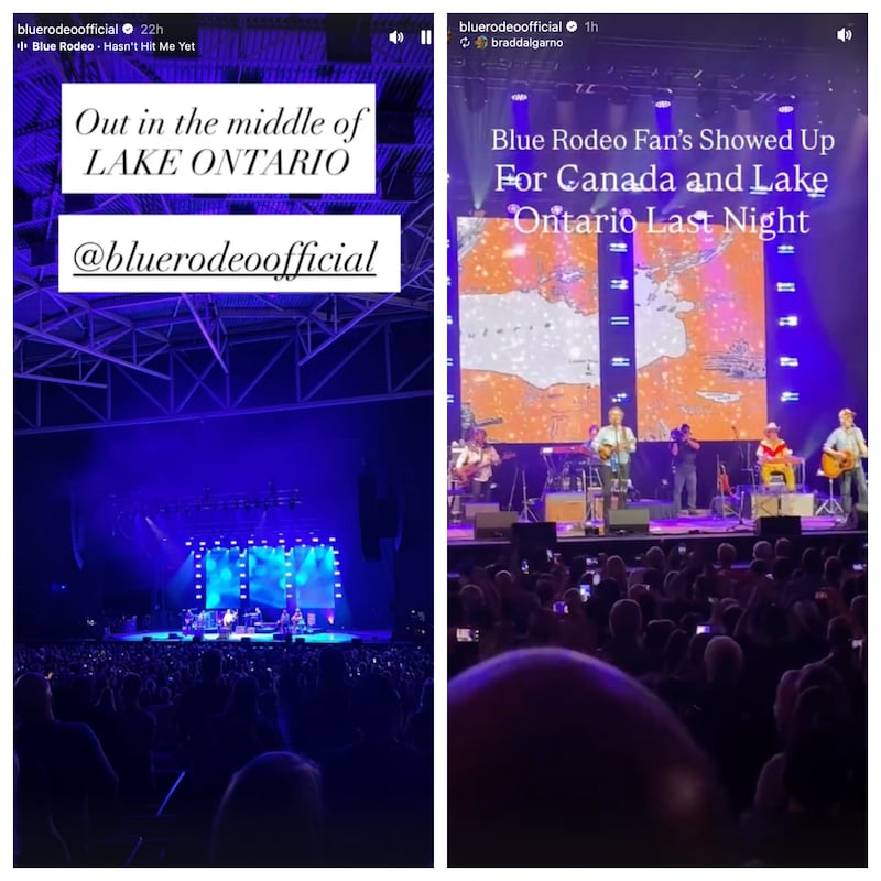 Fans share videos of Blue Rodeo's mention of Lake Ontario online.