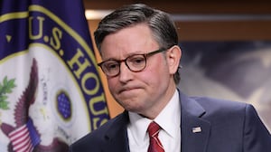WASHINGTON, DC - FEBRUARY 03: U.S. Speaker of the House Mike Johnson (R-LA) arrives at the start of a press conference with members of the House Republican leadership at the U.S. Capitol February 3, 2026 in Washington, DC. The House will take up budget legislation today that would end the partial government shutdown while lawmakers negotiate over Immigration and Customs Enforcement policy and funding for the Department of Homeland Security. (Photo by Win McNamee/Getty Images)