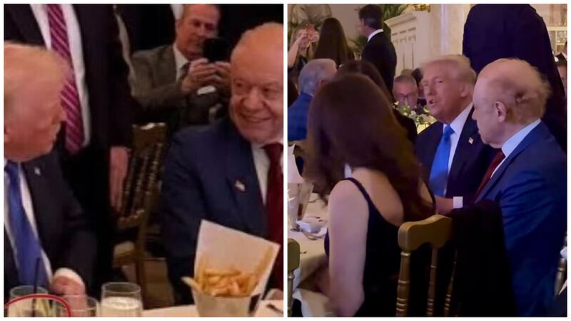 Donald Trump and Anthony Pratt at the cardboard king's private party in Mar-a-Lago.