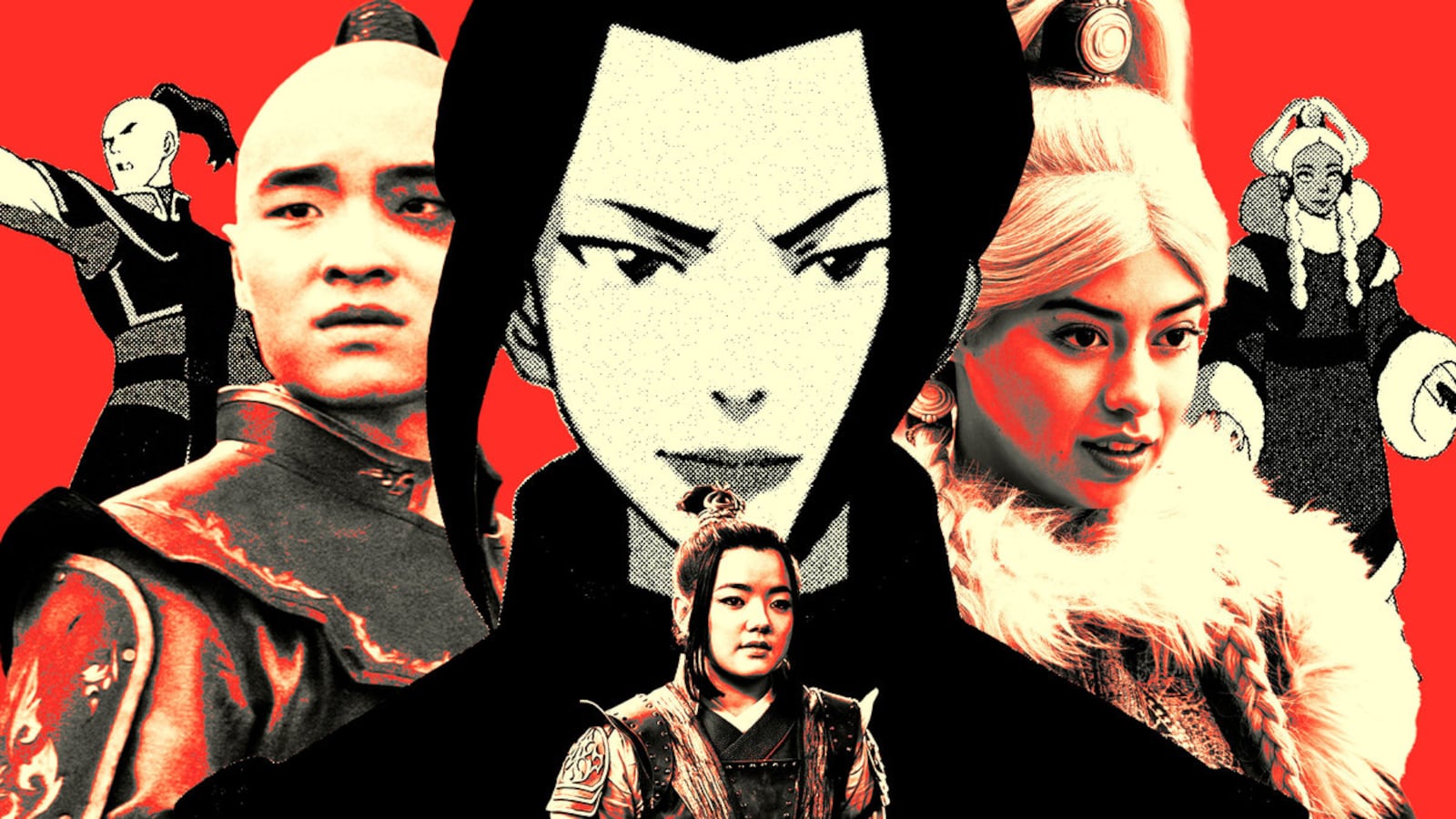 A photo illustration of the characters from Avatar: The Last Airbender