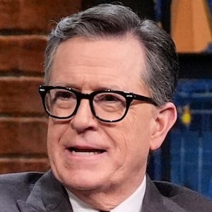Stephen Colbert during an interview with host Seth Meyers