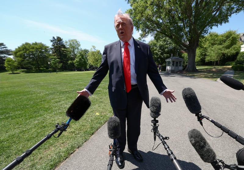 President Donald Trump said Iran wants to make a deal but he's not satisfied while departing the White House for Florida on May 1, 2026.