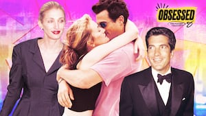 A photo illustration of Carolyn Bessette Kennedy and John F. Kennedy Jr. for the Obsessed podcast.