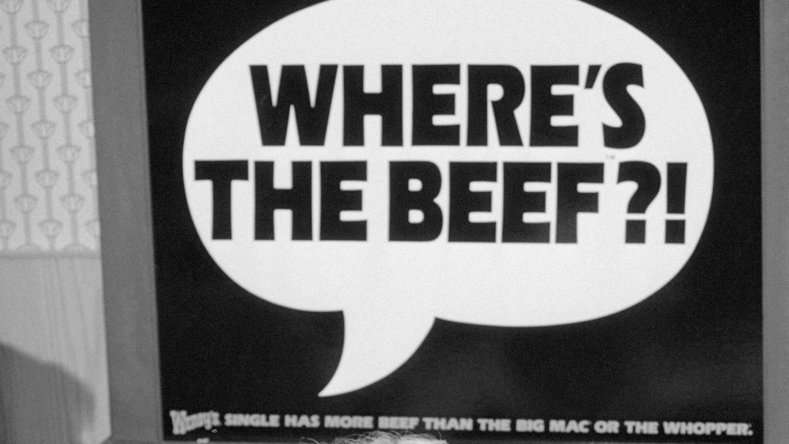 (Original Caption) Washington: Clara Peller, star of Wendy's commercial's, asks her famous question, "Where's the Beef," during a press conference at a Washington Wendy's.