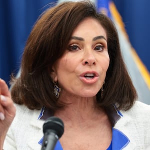 WASHINGTON, DC - JULY 02: U.S. Attorney for the District of Columbia Jeanine Pirro speaks during a press conference at the U.S. Attorney's Office for the District of Columbia on July 02, 2026 in Washington, DC. Pirro announced that former Olympic canoeist David Hearn has been indicted by a grand jury on charges related to alleged vandalism of the Lincoln Memorial Reflecting Pool. (Photo by Anna Moneymaker/Getty Images)