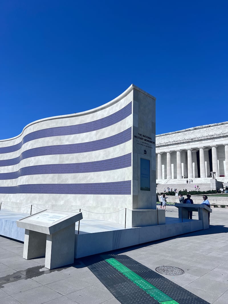 A new temporary memorial honoring military service members also opened this week between the Lincoln Memorial steps and the Reflecting Pool.