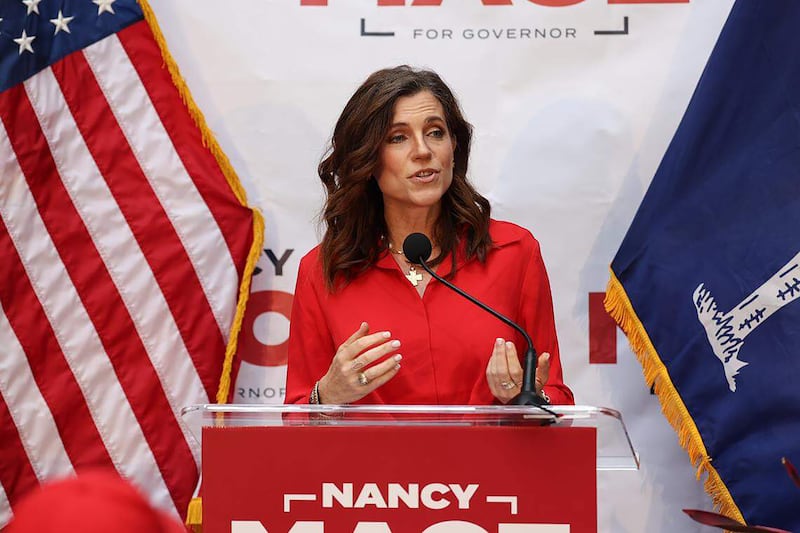 U.S. Rep. Nancy Mace, R-S.C., announces she will run for South Carolina governor during a press conference at the Citadel in Charleston, South Carolina, on Aug. 4, 2025.