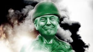 Donald Trump as a toy soldier