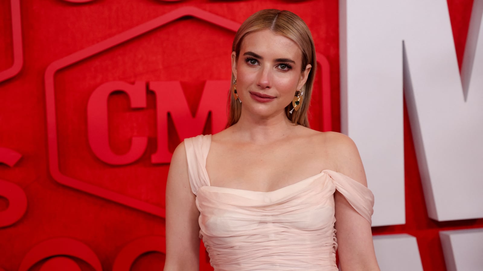 Emma Roberts on the CMT Music Awards red carpet in 2024.