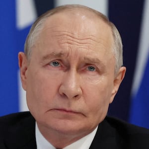 Russian President Vladimir Putin attends a meeting with commanders at the Main Admiralty on Navy Day in Saint Petersburg, Russia, July 26, 2026.