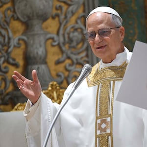 VATICAN CITY, VATICAN - MAY 09: (EDITOR NOTE: STRICTLY EDITORIAL USE ONLY - NO MERCHANDISING). American Cardinal Robert Francis Prevost presides over his first Holy Mass  as Pope Leo XIV with cardinals in the Sistine Chapel at the conclusion of the Conclave on May 09, 2025 in  Vatican City, Vatican. White smoke was seen over the Vatican early yesterday evening as the Conclave elected the American Cardinal Robert Francis Prevost as the 267th Pontiff. The moderate from Chicago and a close friend of Pope Francis will be known as Pope Leo XIV. (Photo by Simone Risoluti - Vatican Media via Vatican Pool/Getty Images)