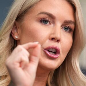 WASHINGTON, DC - SEPTEMBER 22: White House Press Secretary Karoline Leavitt speaks during the daily press briefing in the Brady Press Briefing Room at the White House on September 22, 2025 in Washington, DC. Leavitt discussed a range of topics during the briefing, including Charlie Kirk, energy, gas prices, and inflation. (Photo by Andrew Harnik/Getty Images)