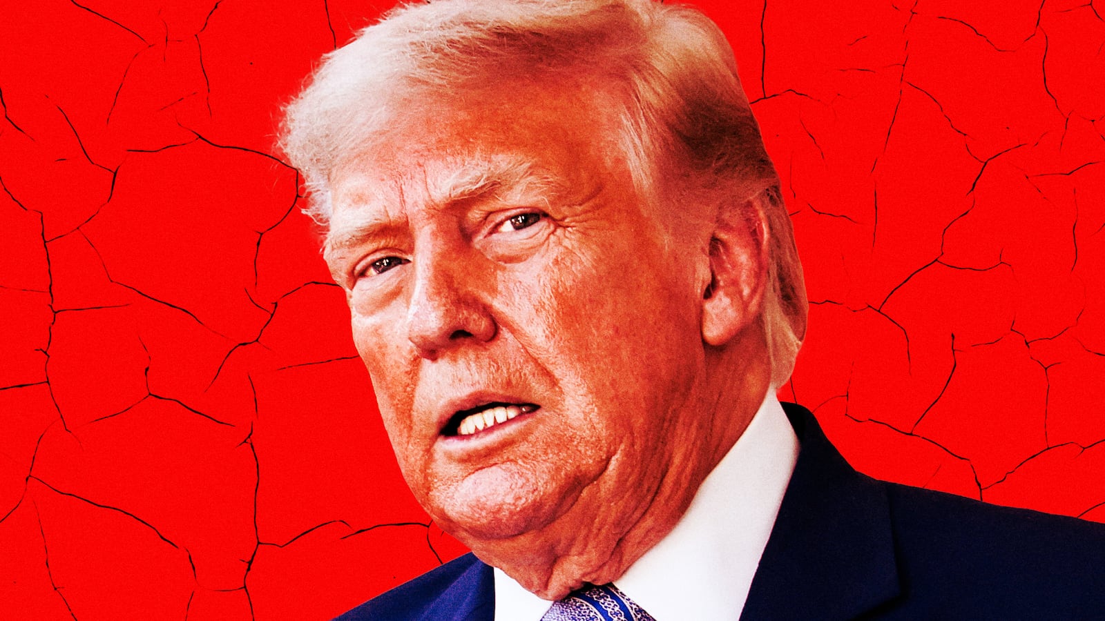 A photo illo illustration of Donald Trump.