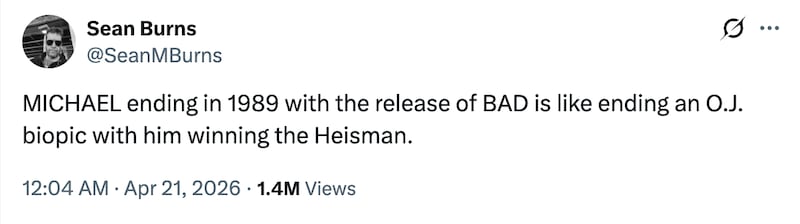 MJ Biopic, Michael Jackson movie reaction tweet