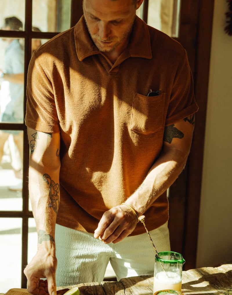 Huckberry Flint and Tinder Towel Terry Johnny Collar Polo Shirt Review
