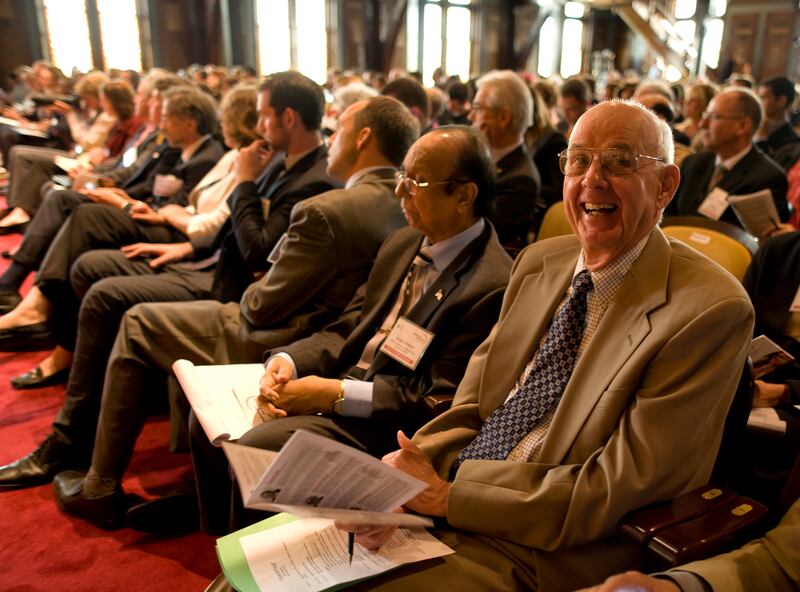 WASHINGTON, DC - MAY4, Wendell Berry, Poet and Farmer was a speaker at The Future of Food conference at Georgetown University on May 4, 2010.  (Photo by Tracy A Woodward/The Washington Post via Getty Images)