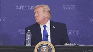 An animated GIF of Donald Trump during the Memphis Safe Task Force roundtable in Memphis, Tennessee on March 23, 2026.