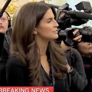 Kaitlan Collins and Donald Trump