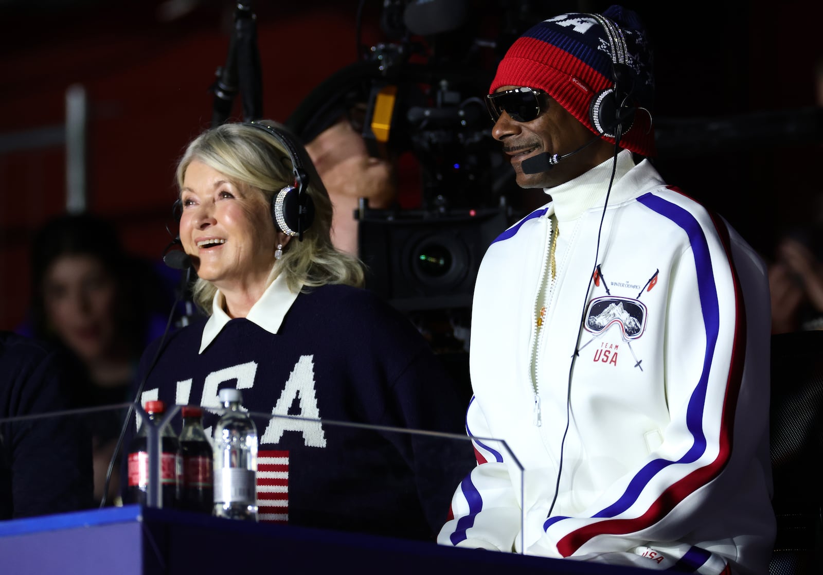 Martha Stewart and Snoop Dogg at the Women's Single Skating Short Program event at the Milano Cortina 2026 Winter Olympic Games on February 17.