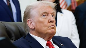 WASHINGTON, DC - OCTOBER 16: U.S. President Donald Trump listens to other speakers after delivering remarks during an event in the Oval Office of the White House on October 16, 2025 in Washington, DC. Trump outlined plans to expand vitro fertilization (IVF) access by encouraging workplace benefits to include access to IVF and infertility coverage. (Photo by Kevin Dietsch/Getty Images)