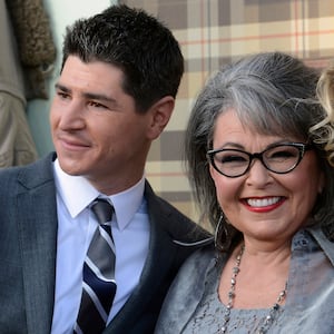Michael Fishman, Rosanne Barr and Alicia Goranson arrive for the taping of Comedy Central Roast of Roseanne in Los Angeles, August 4, 2012.