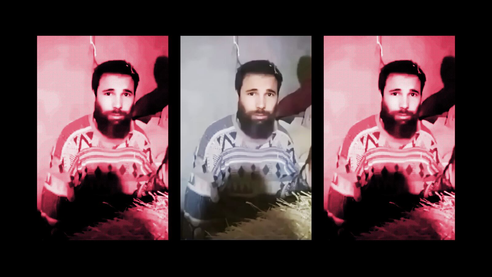 A photo illustration of Omar Bin Omran being rescued from captivity in Algeria.