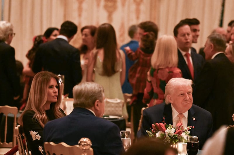 Trump, Melania and her father Viktor Knavs attended a Christmas dinner at his Mar-a-Lago resort on Wednesday.