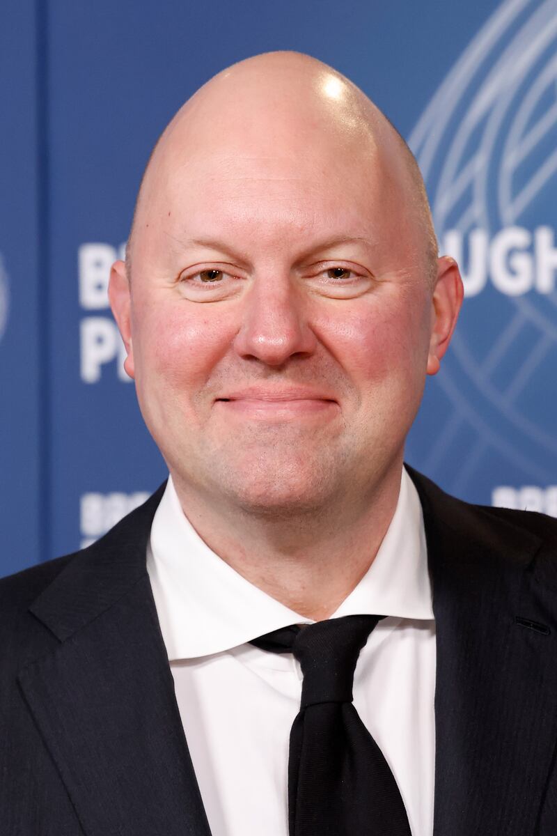 Marc Andreessen attends the 2025 Breakthrough Prize Ceremony at Barker Hangar on April 05, 2025 in Santa Monica, California.