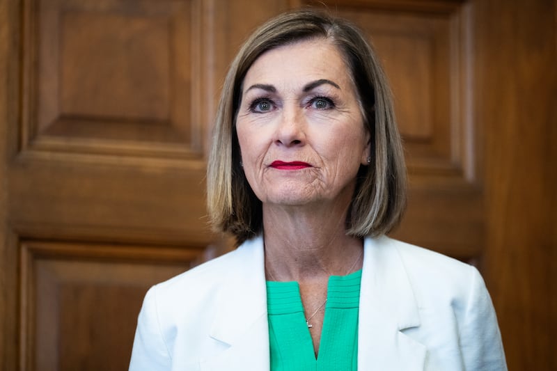 Governor of Iowa Kim Reynolds attends an event where Secretary of Agriculture Brooke Rollins signed SNAP food choice waivers on Monday, August 4, 2025.