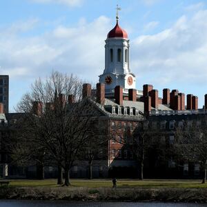 A general view of Harvard University campus is seen on April 22, 2020, in Cambridge, Massachusetts.