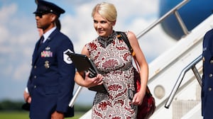 Harp is with Trump this weekend at his Bedminster, New Jersey golf club.