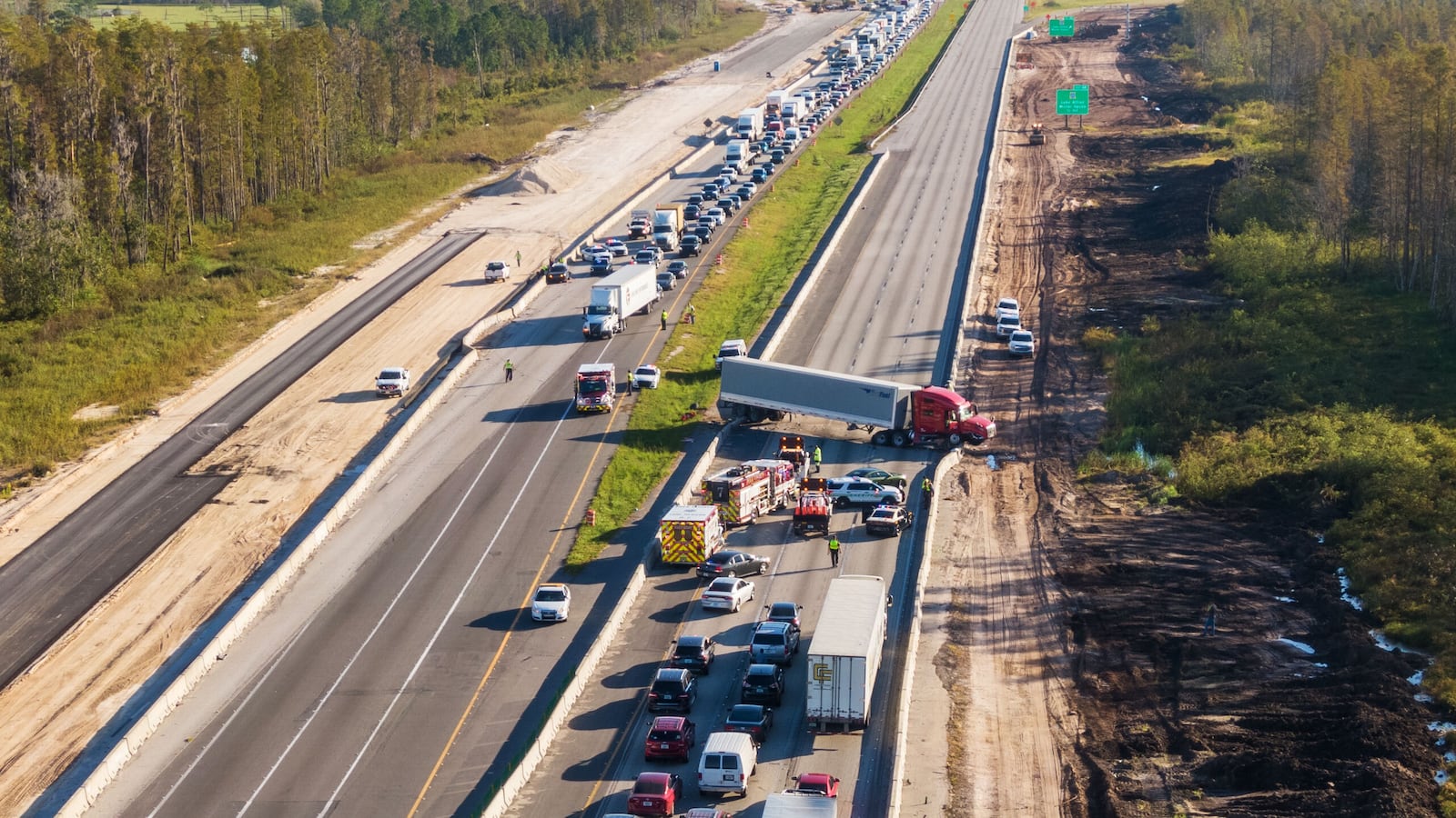 Semi trailer crash in Effingham County, Illinois