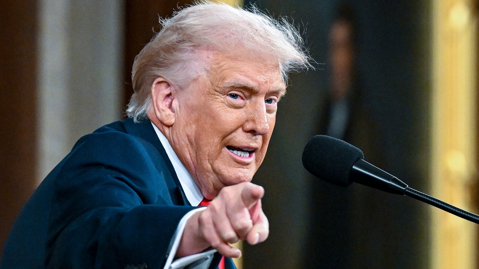 WASHINGTON, DC - FEBRUARY 24: U.S. President Donald Trump delivers the State of the Union address during a joint session of Congress in the House Chamber at the Capitol on February 24, 2026 in Washington, DC. Trump delivered his address days after the Supreme Court struck down the administration's tariff strategy, and amid a U.S. military buildup in the Persian Gulf threatening Iran. (Photo by Kenny Holston-Pool/Getty Images)