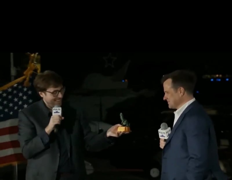 Bill Pulte received a lewd novelty award as part of a show he co-hosted in 2023.