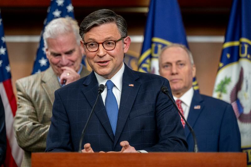 House Speaker Mike Johnson said he would vote for the discharge petition because he did not want to be accused of not being for maximum transparency.