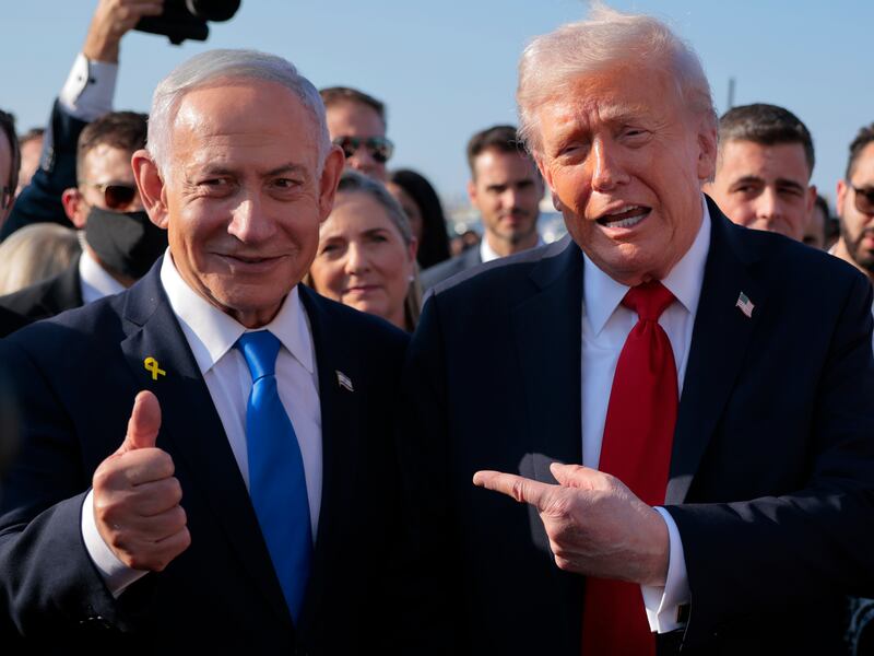U.S. President Donald Trump speaks to Israeli Prime Minister Benjamin Netanyahu