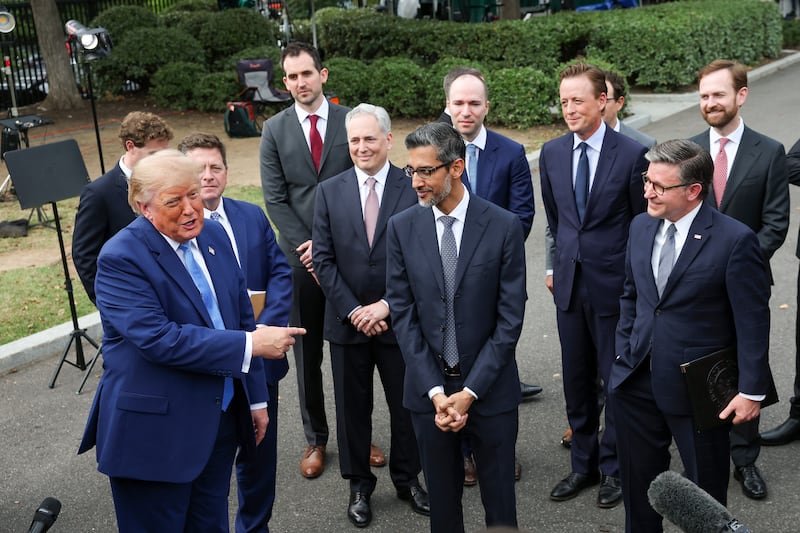 Trump's non-matching hand and face makeup were quite evident Tuesday.