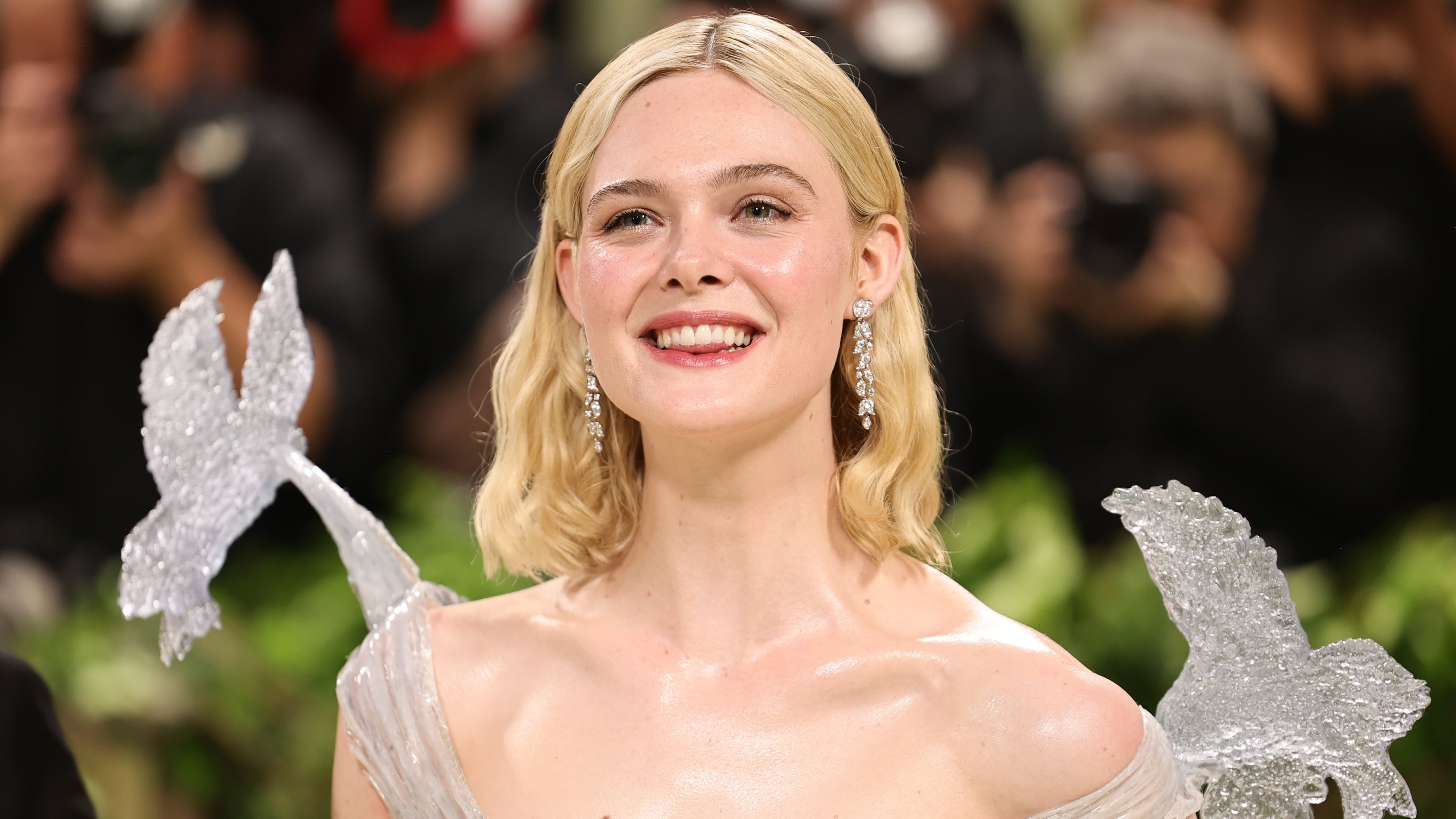 Elle Fanning attends The 2024 Met Gala Celebrating "Sleeping Beauties: Reawakening Fashion" at The Metropolitan Museum of Art on May 06, 2024 in New York City.
