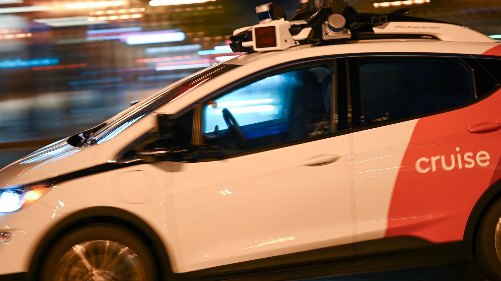 A Cruise, which is a driverless robot taxi, is seen during operation in San Francisco, California, July 24, 2023.