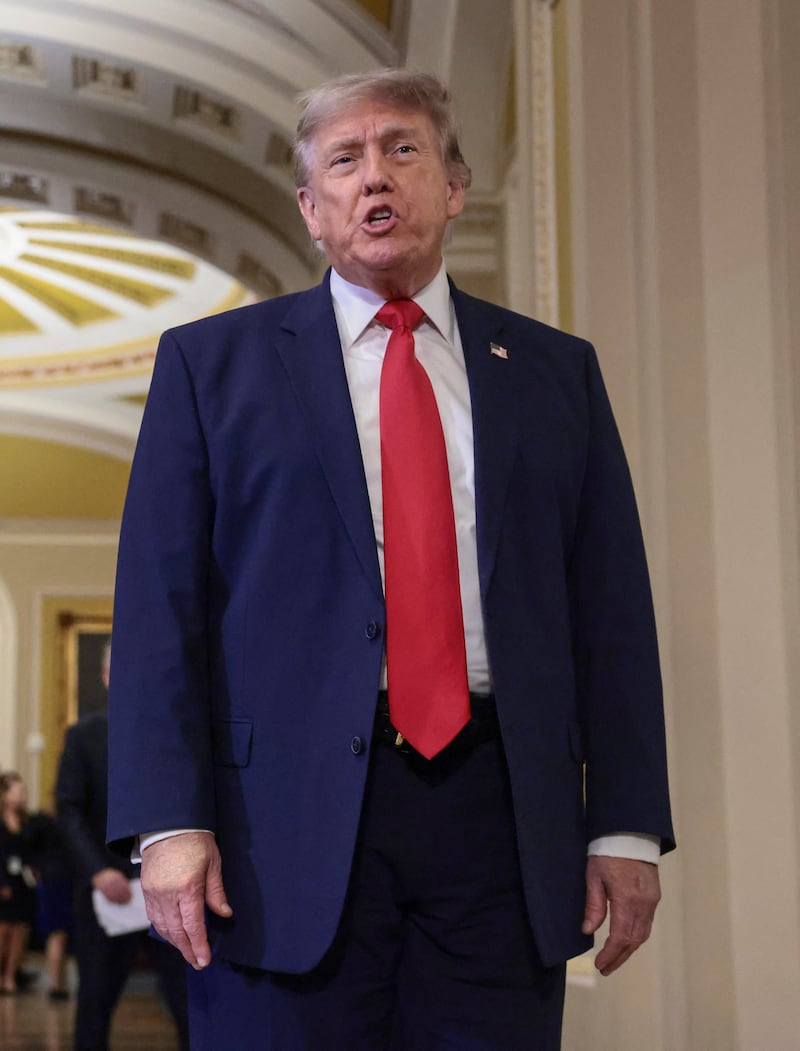 U.S. President Donald Trump speaks with the media at the U.S. Capitol, in Washington, D.C., U.S., June 24, 2026. REUTERS/Evelyn Hockstein